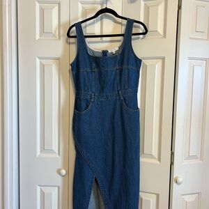 Denim Midi Dress - Blue